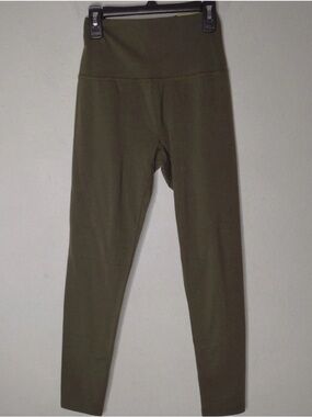 Aerie High-Waist Green Leggings Small Short Cotton New With Tags
